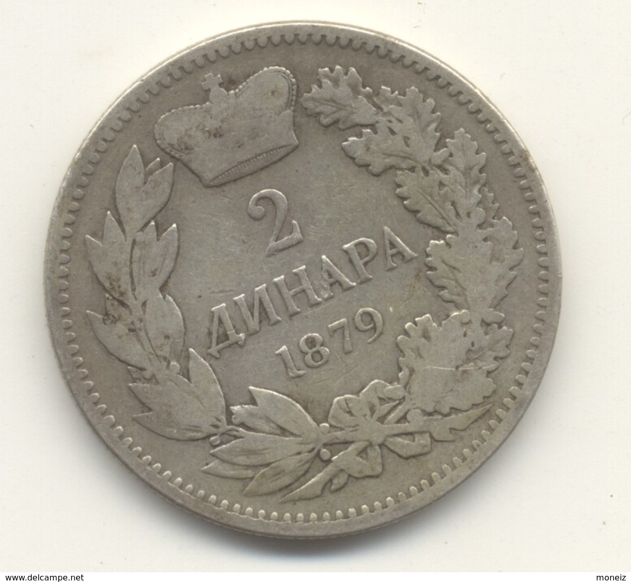 SERBIE 2 Dinara 1879  + 1 DINARA 1915   ARGENT // SILVER - Serbia