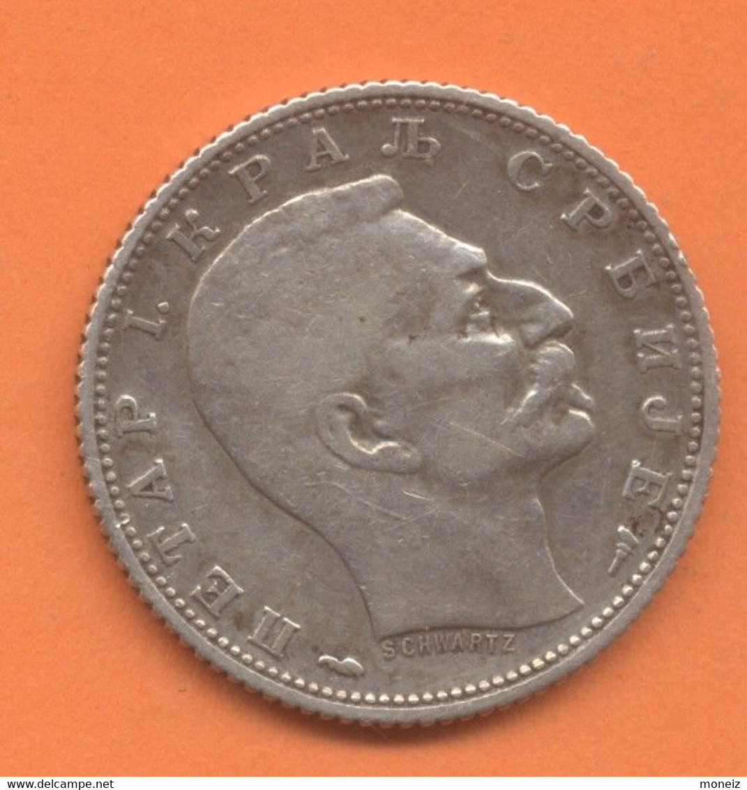 SERBIE 2 Dinara 1879  + 1 DINARA 1915   ARGENT // SILVER - Serbie