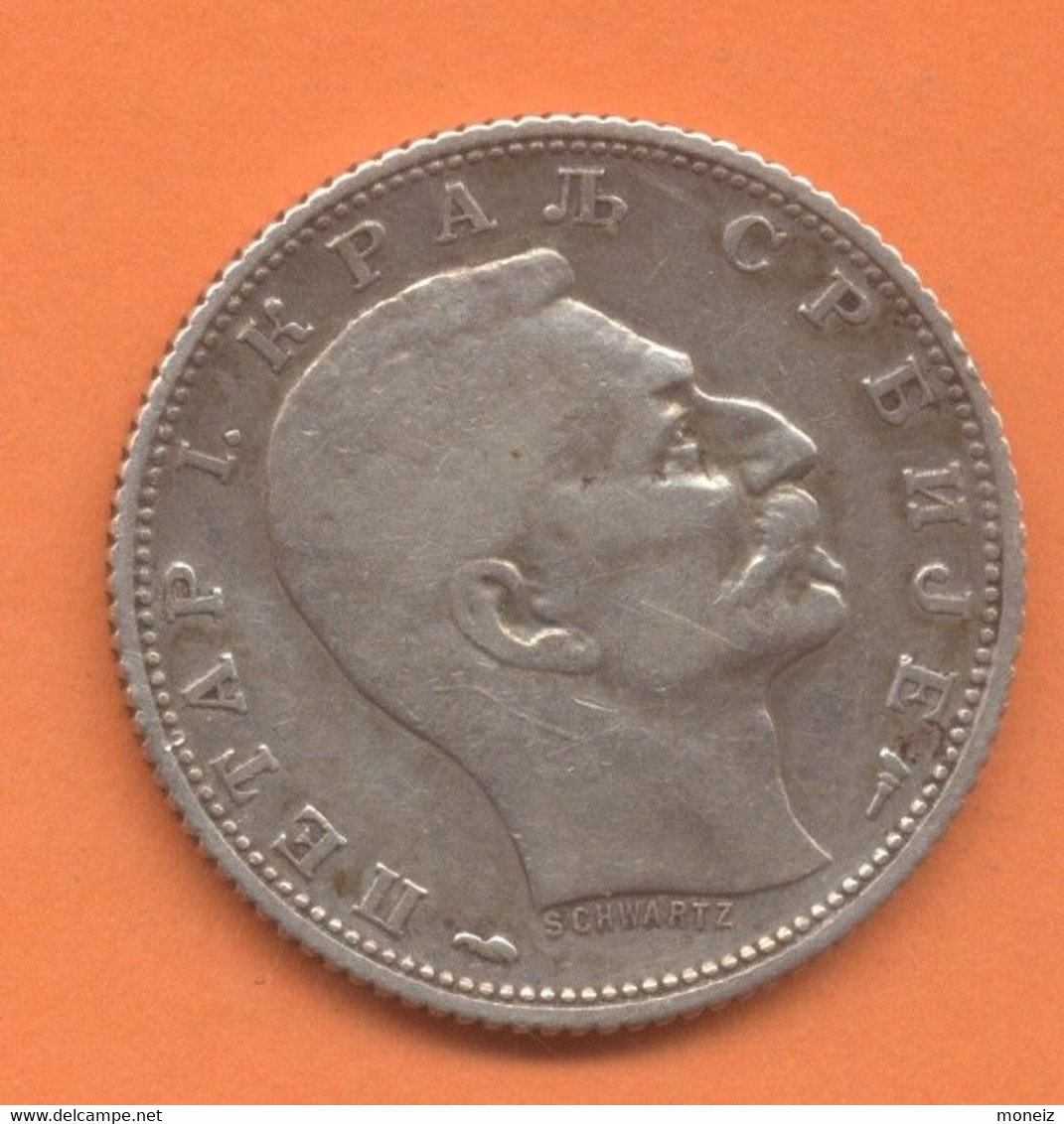 SERBIE 2 Dinara 1879  + 1 DINARA 1915   ARGENT // SILVER - Servië