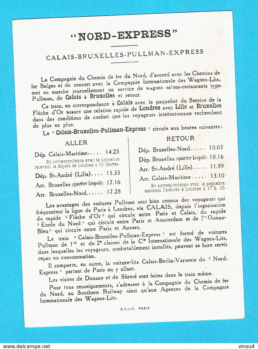 Carte Affiche De Chemin De Fer NORD EXPRESS Illustrateur A.M. Cassandre - Altri & Non Classificati