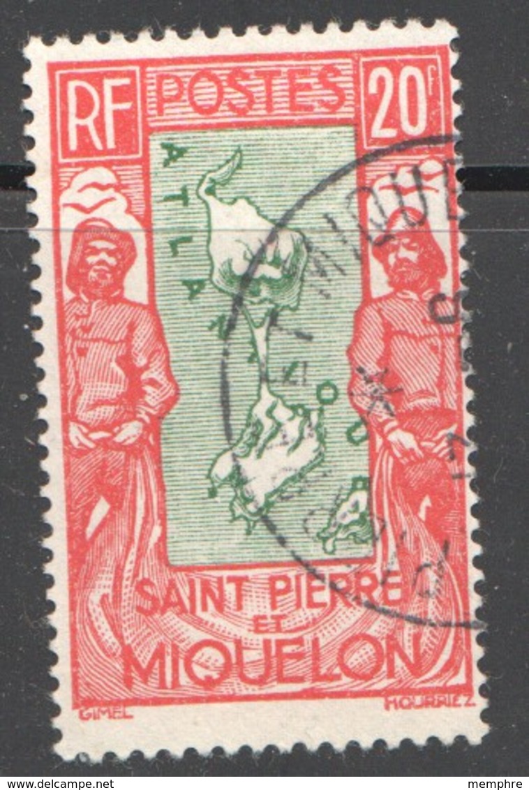 SPM  Carte Des Iles 20fr Yv 159  - Oblitéré - Oblitérés