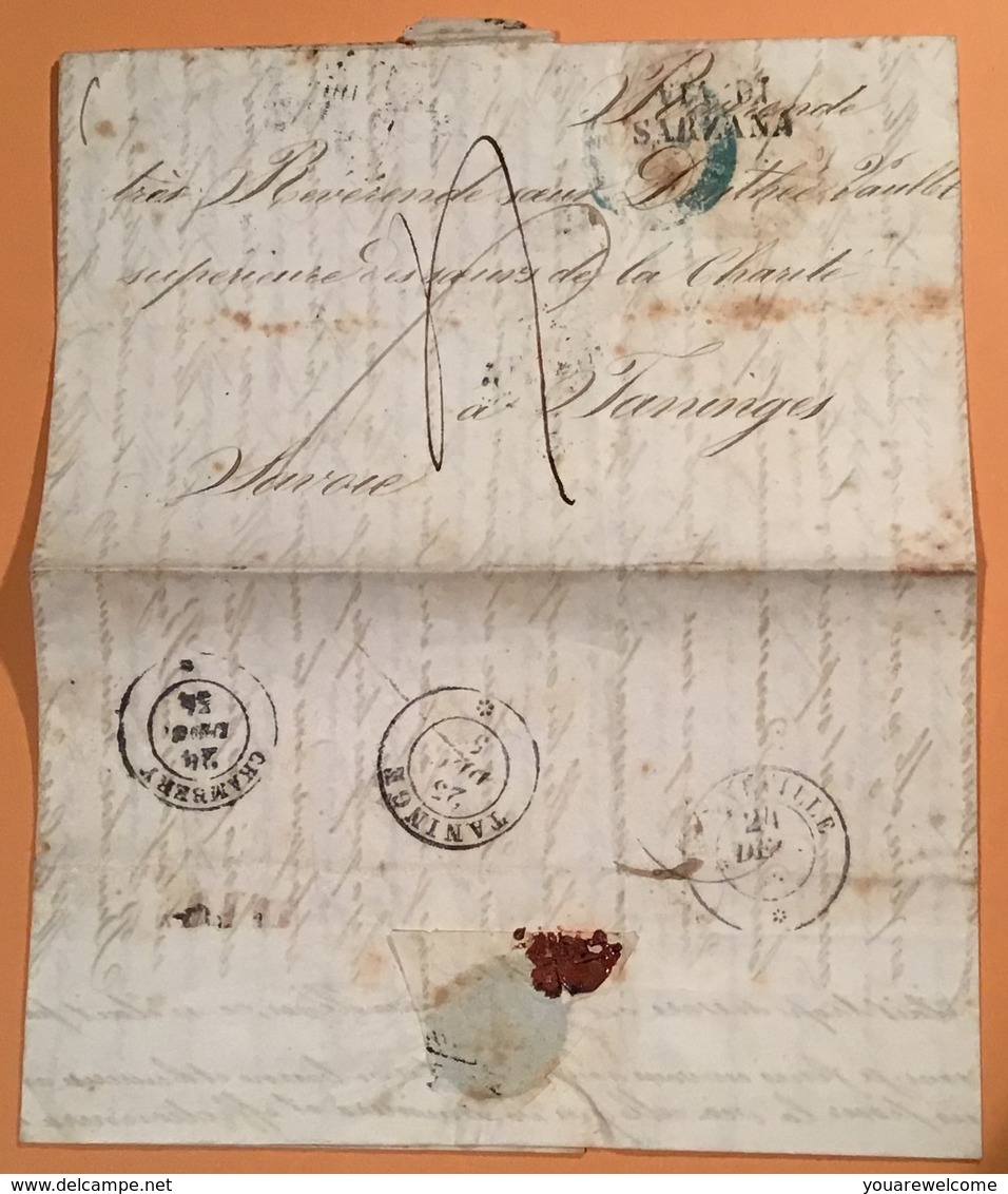 Napoli: LA TORRE DELL‘ANNUNZIATA  Lettera CHOLERA 1854>Taninges Savoie(lettre Cover - Naples