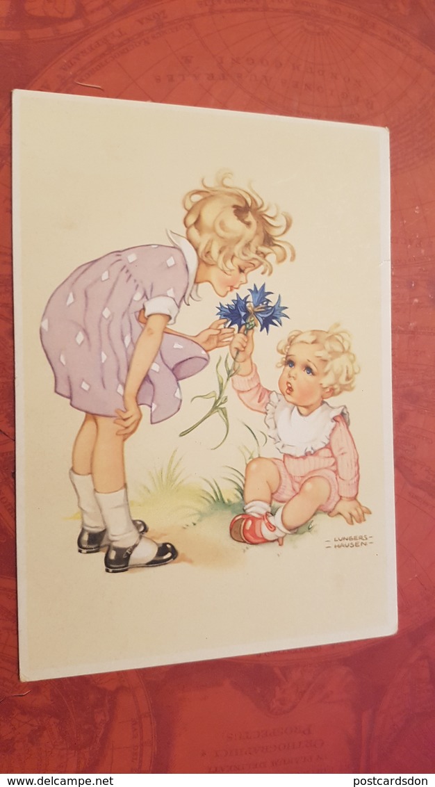 DDR Postcard - Humour - Little Girl And Flowers - Lungers Hausen - Hausen, Lungers