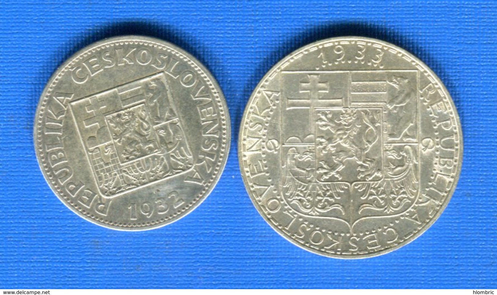 Tchécoslovaquie  2  Pieces  Arg - Tchécoslovaquie