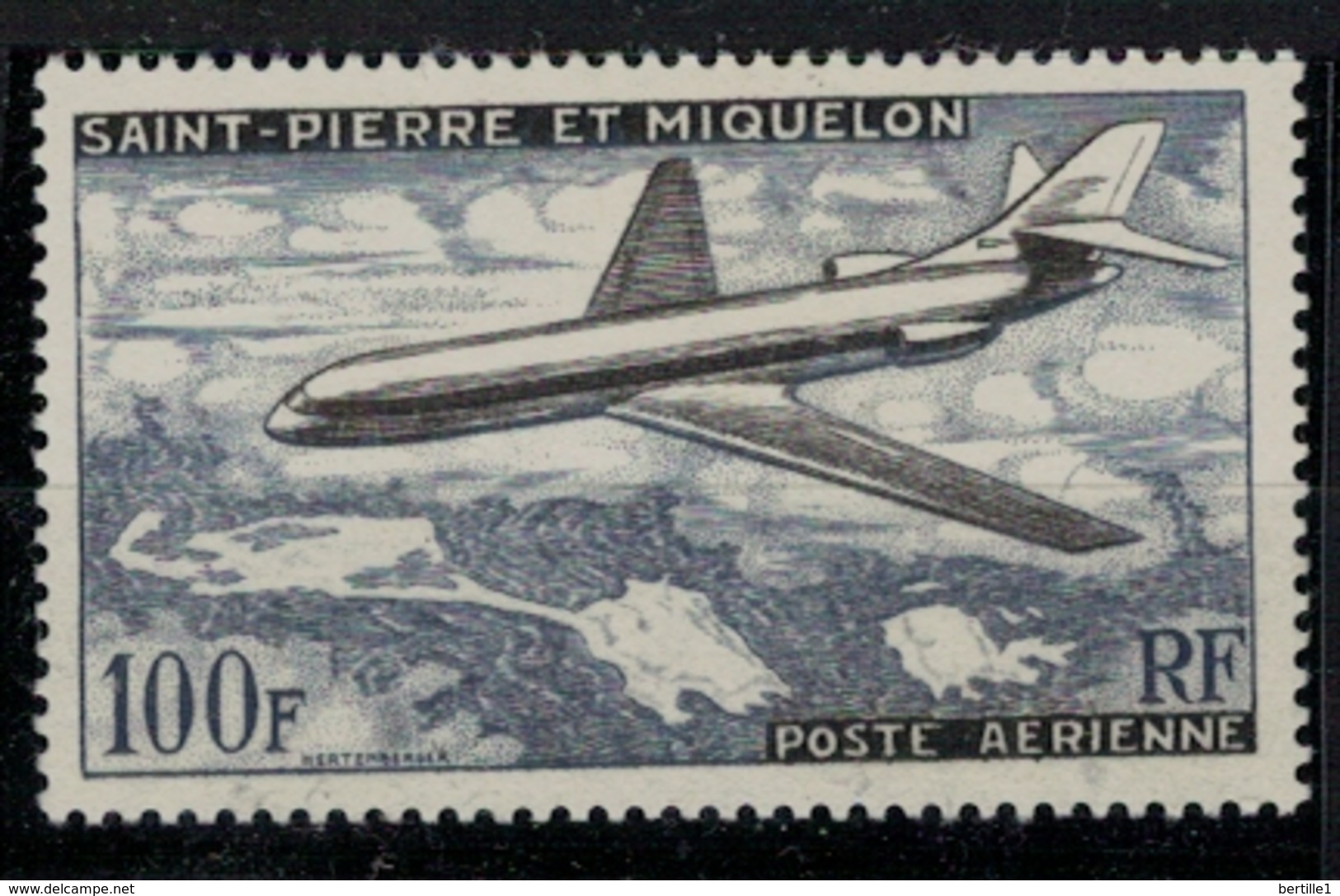 SAINT PIERRE ET MIQUELON      N°  YVERT  :  PA 25        NEUF AVEC  CHARNIERES      (  CH  02/35 ) - Unused Stamps