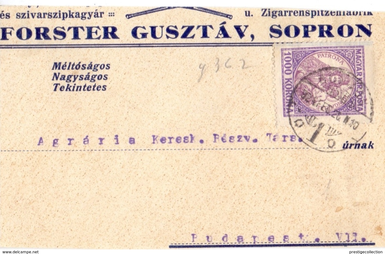 MAGYARKIR POSTA 1924  (GENN200969) - Handicap