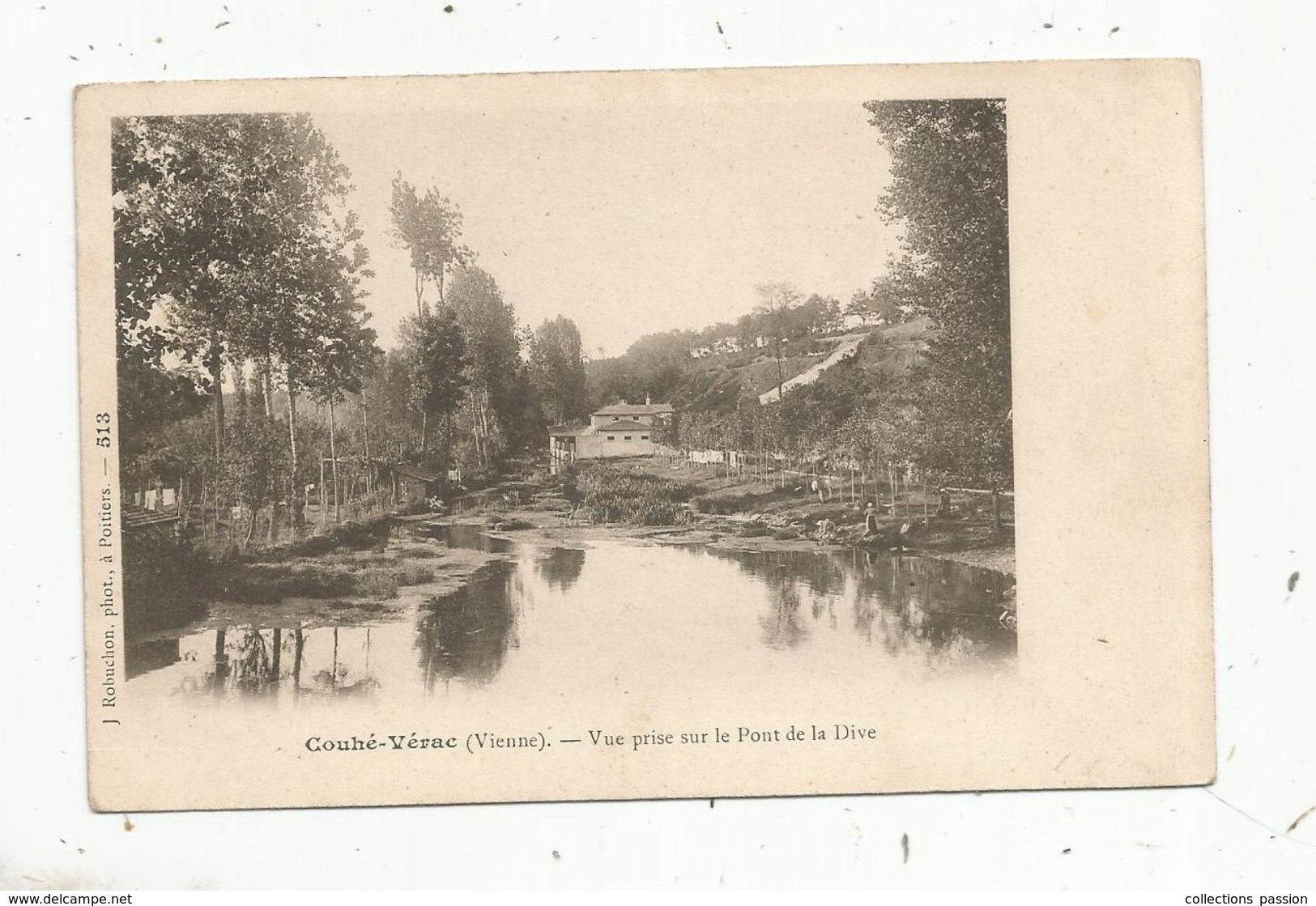 Cp, 86,  COUHE-VERAC , Vue Prise Sur Le Pont De La Dive , Dos Simple , Vierge - Couhe