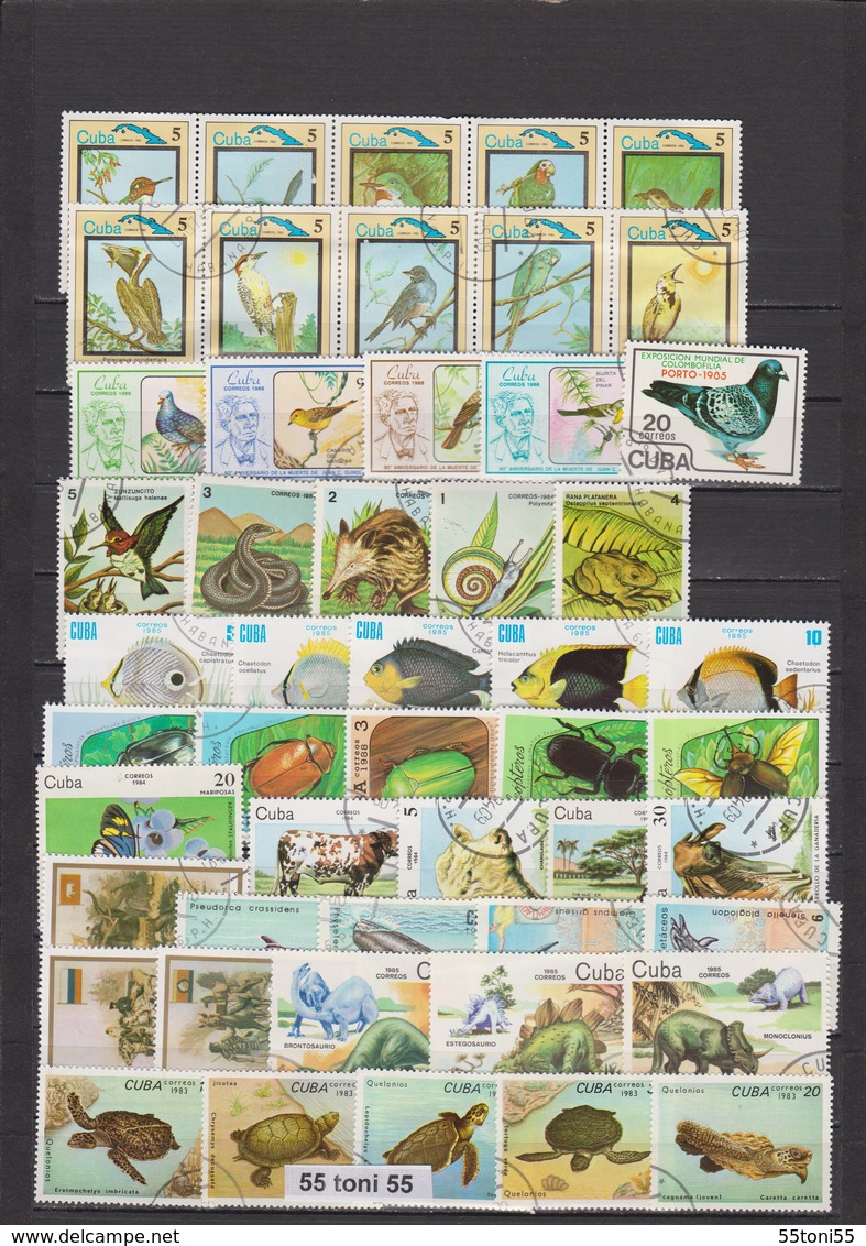 CUBA – Fauna  50 All Different Commemorative Stamps – Used (O) - Collections, Lots & Séries
