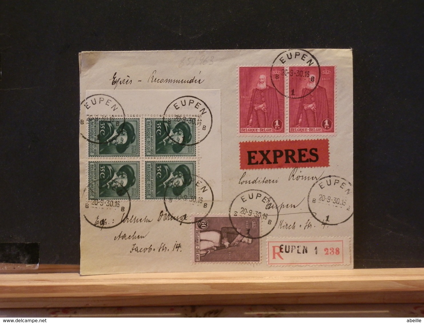 85/962 LETTRE EXPRESS  EUPEN  1930 - Storia Postale