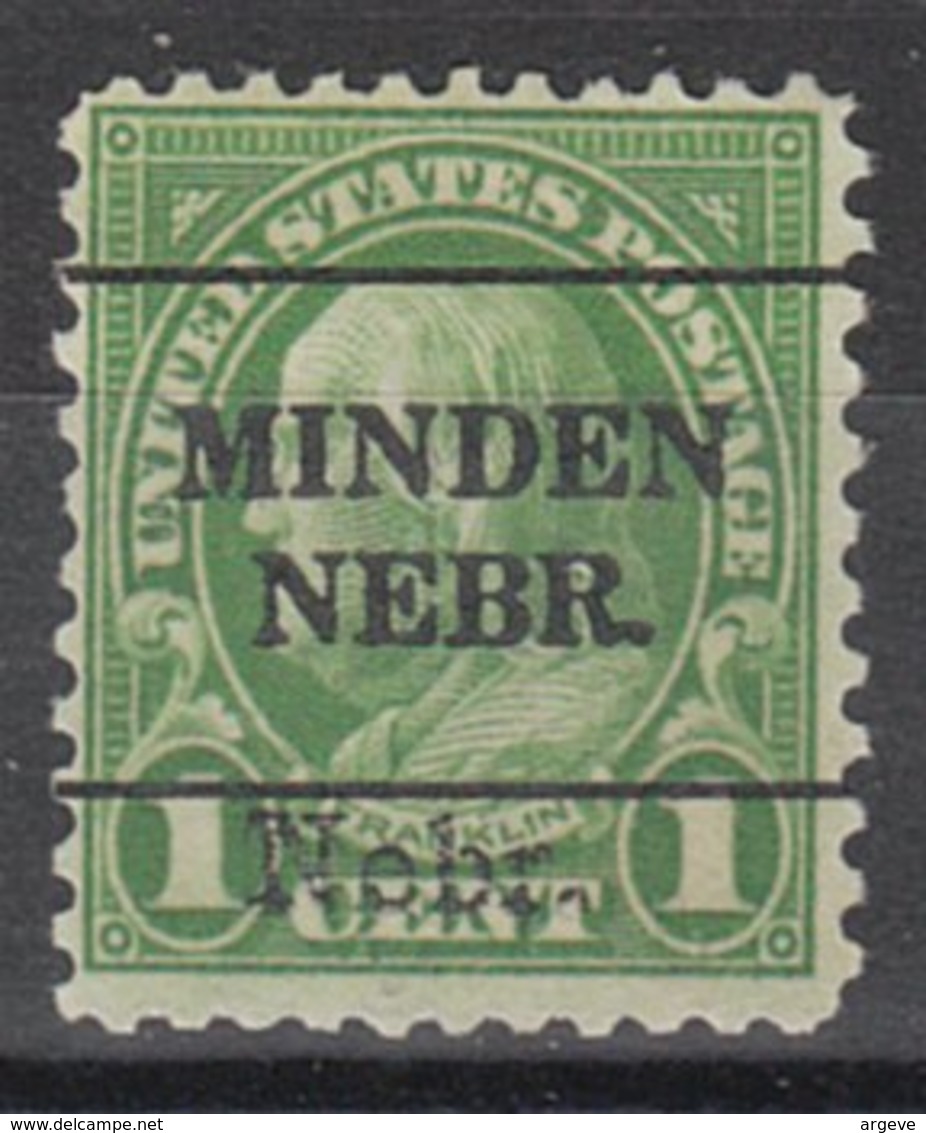 USA Precancel Vorausentwertung Preo, Locals Nebraska, Minden 669-L-1 TS, Nebr. Overprint - Vorausentwertungen