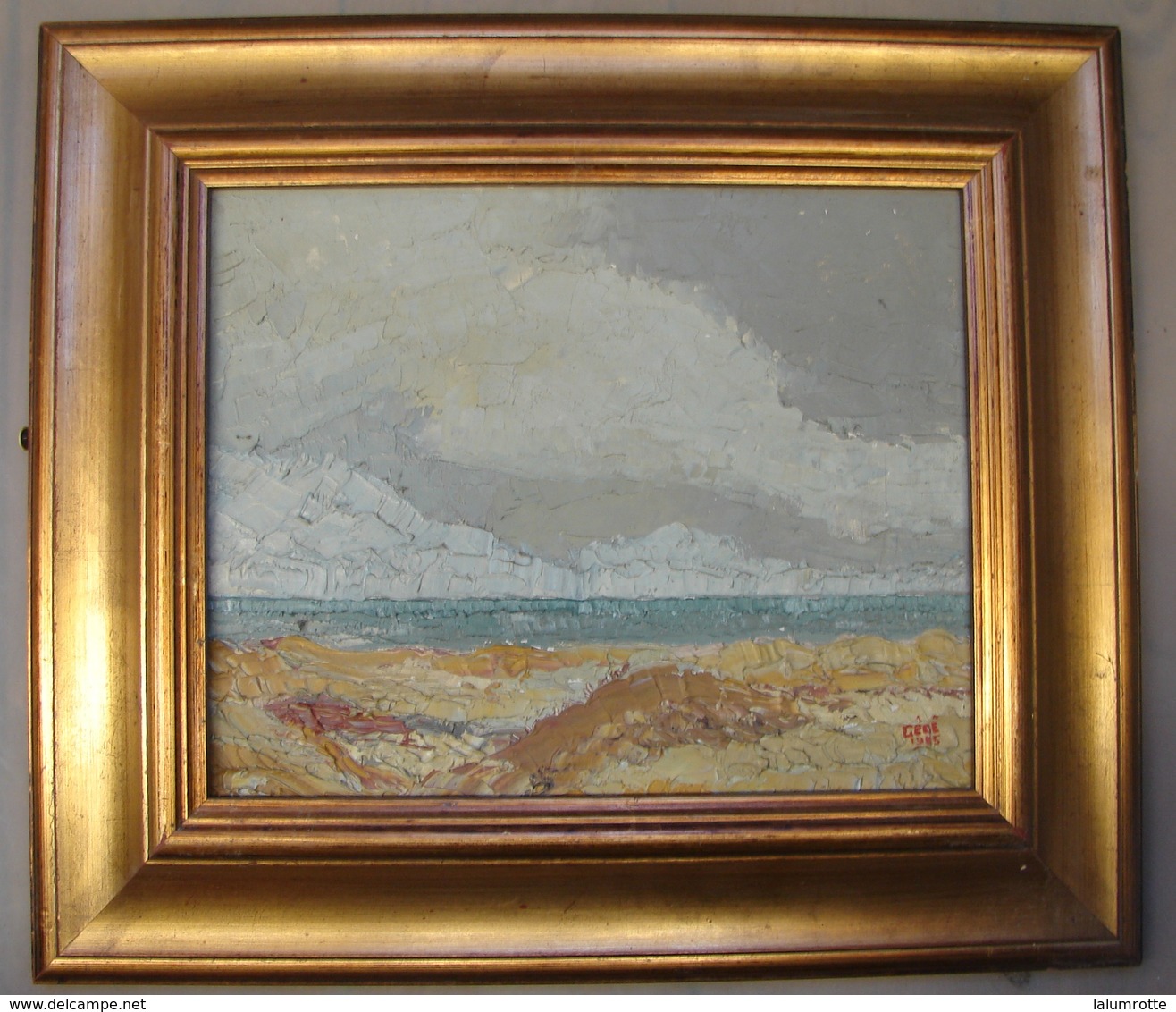 PDGL. 43. Huile Sur Toile Au Couteau. La Mer En Octobre Peint Par Le Docteur Guy De Myttenaere Dit Gédé - Olieverf