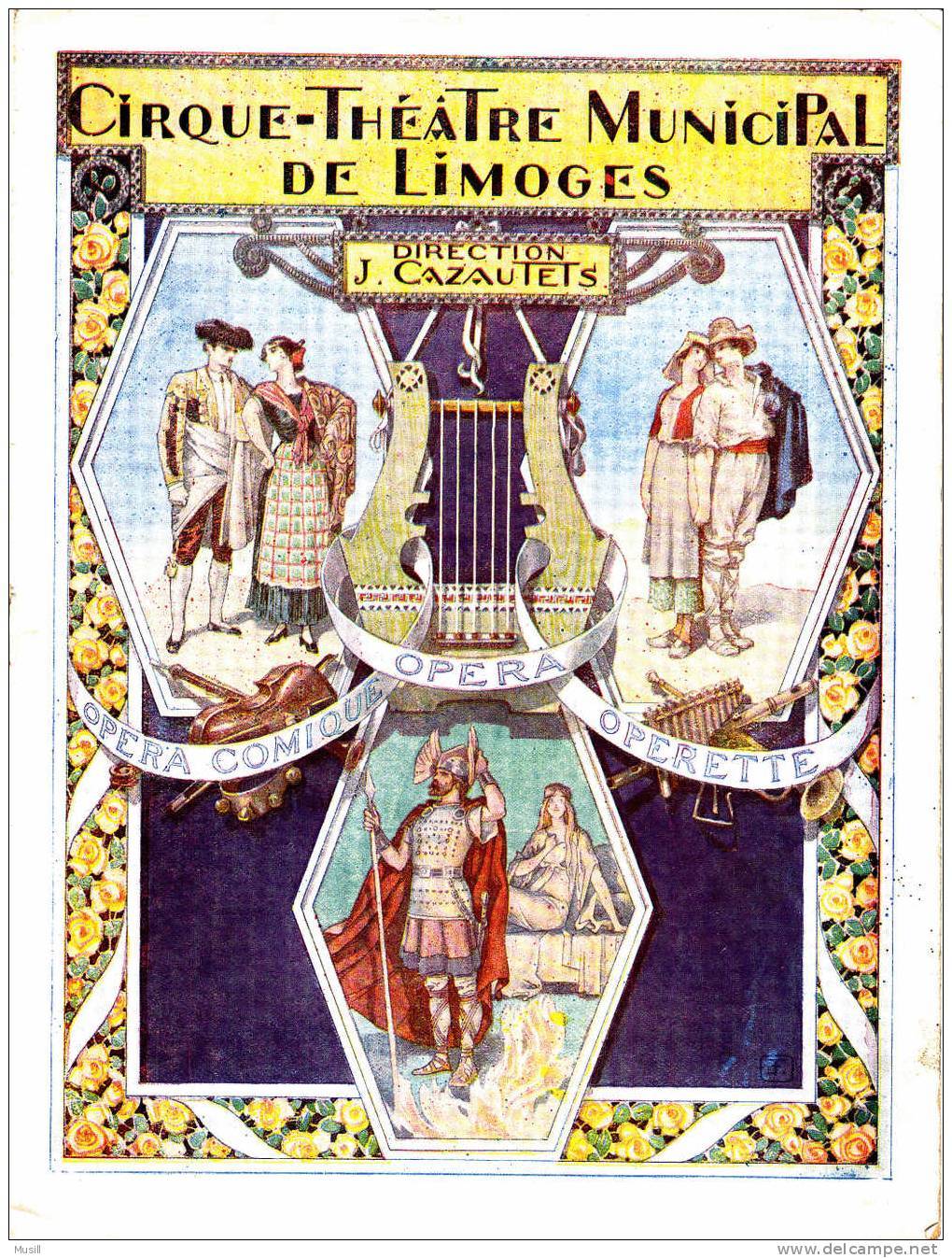 Programme Du Cirque-Théâtre Municipal De Limoges.  Vers 1910-1920. - Programmes