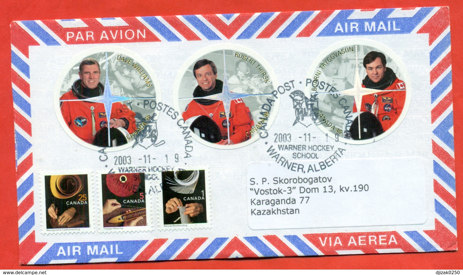 Canada 2003.Canadian Austonauts.The Envelope Past Mail. Airmail. - Nordamerika