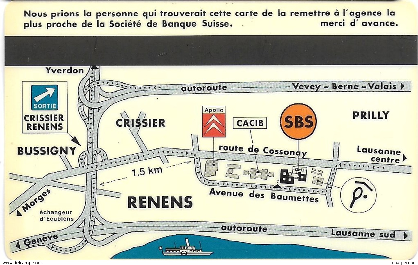 CARTE DE STATIONNEMENT PARKING CARD BANDE MAGNÉTIQUE RENENS SUISSE CENTRE DES BAUMETTES - Scontrini Di Parcheggio