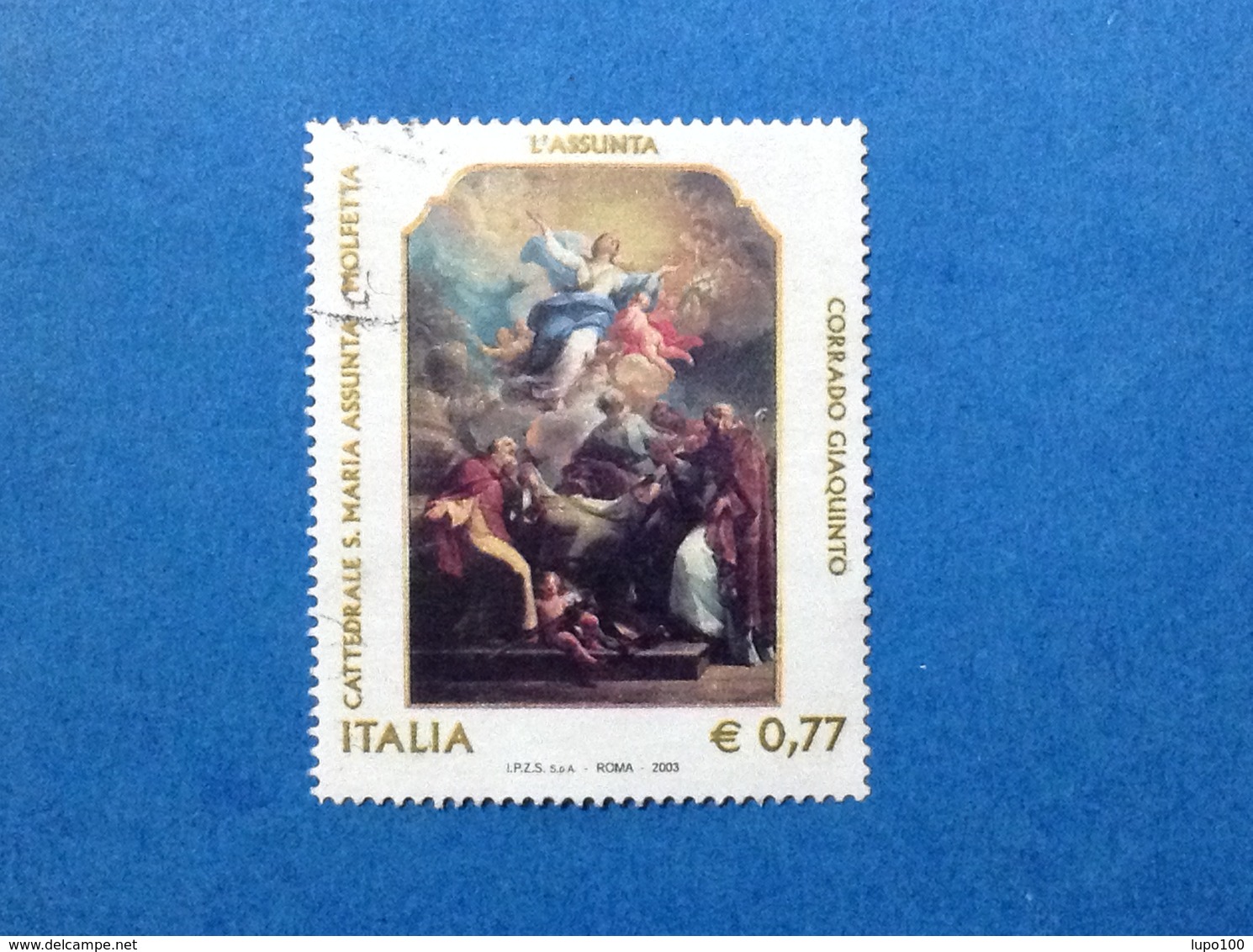 2003 ITALIA ARTE PATRIMONIO GIAQUINTO ASSUNTA CATTEDRALE MOLFETTA FRANCOBOLLO USATO ITALY STAMP USED - 2001-10: Used