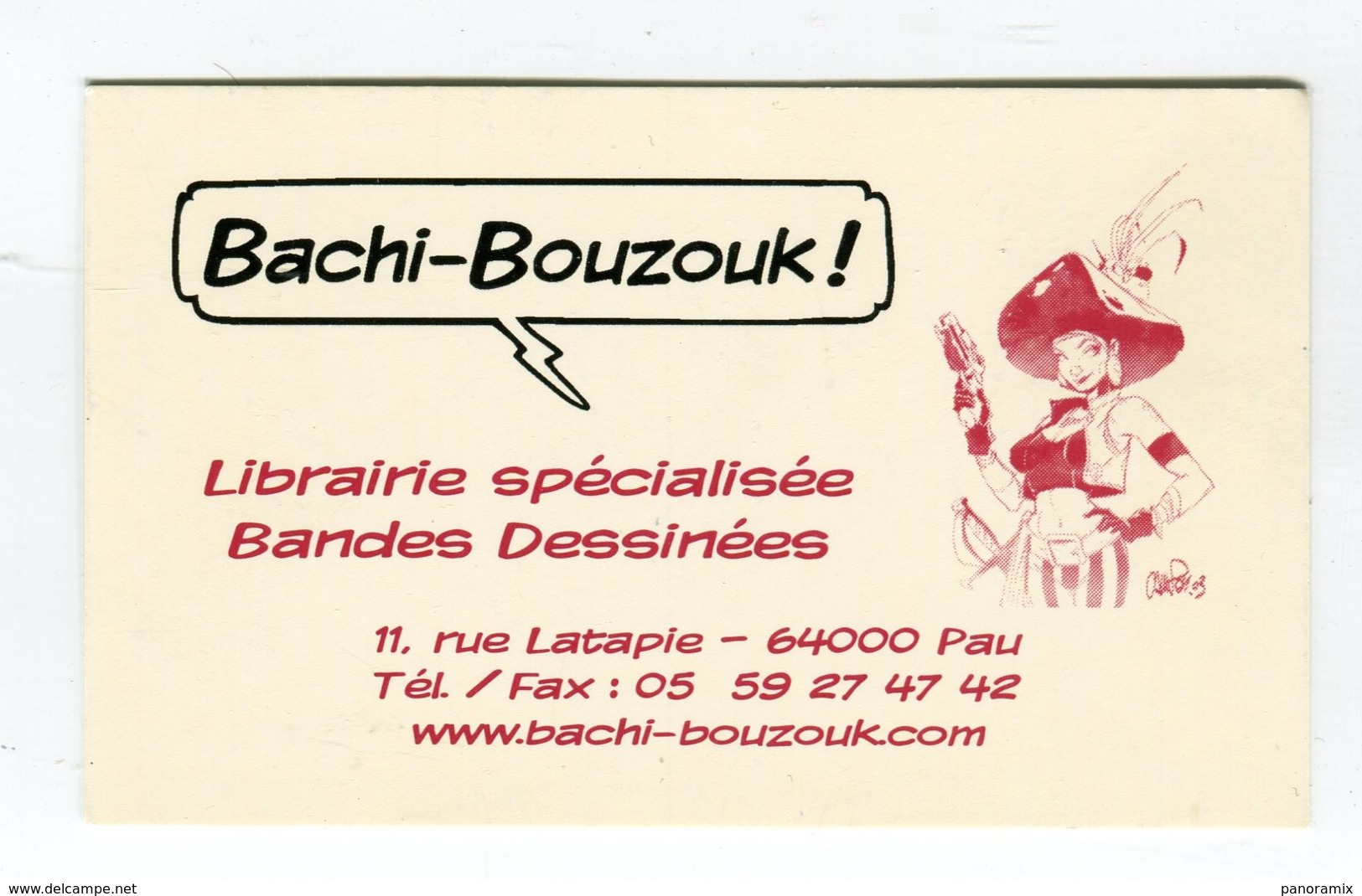 CdV °_ Librairie-64-Pau-Bachi.Bouzouk-Spécialisée B.D - Cartoncini Da Visita