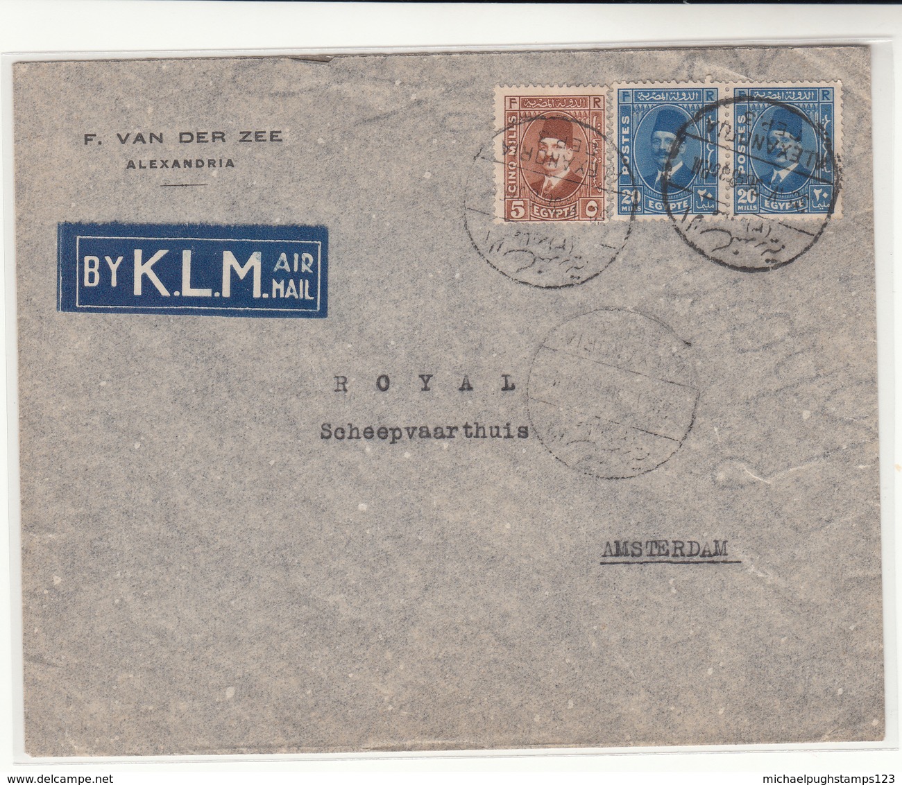 Egypt / Airmail / Holland / K.L.M - Autres & Non Classés
