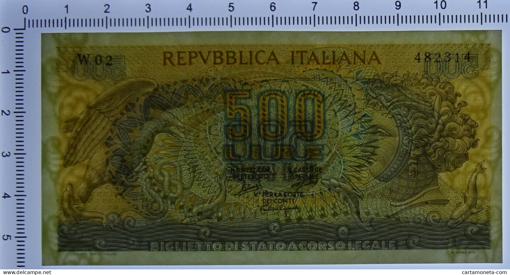 500 LIRE BIGLIETTO DI STATO ARETUSA SERIE SOSTITUTIVA 20/06/1966 SUP+ - Sonstige & Ohne Zuordnung