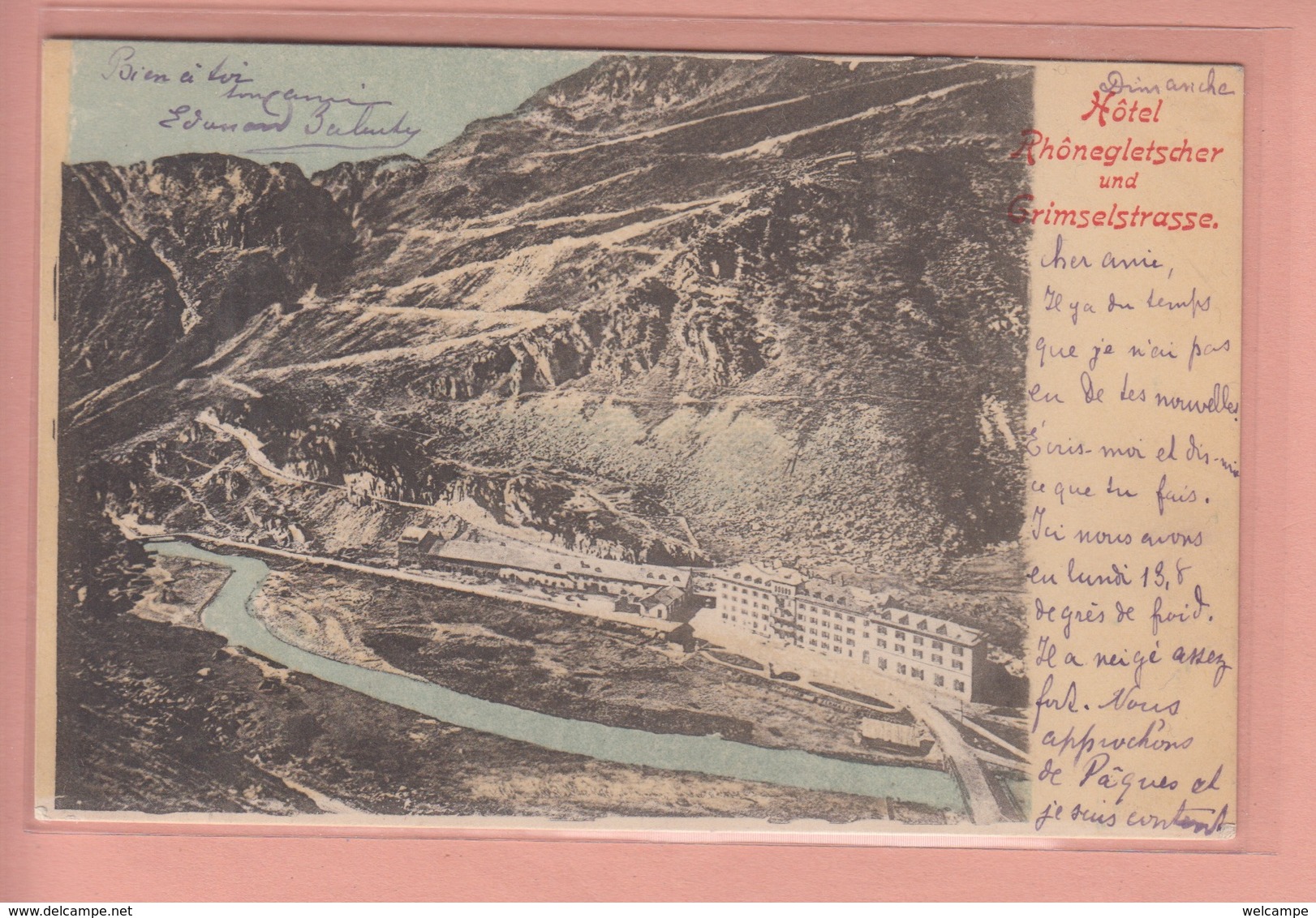 OLD POSTCARD - SWITZERLAND - SCHWEIZ - SUISSE -    1900'S - HOTEL RHONEGLETSCHER - Altri & Non Classificati