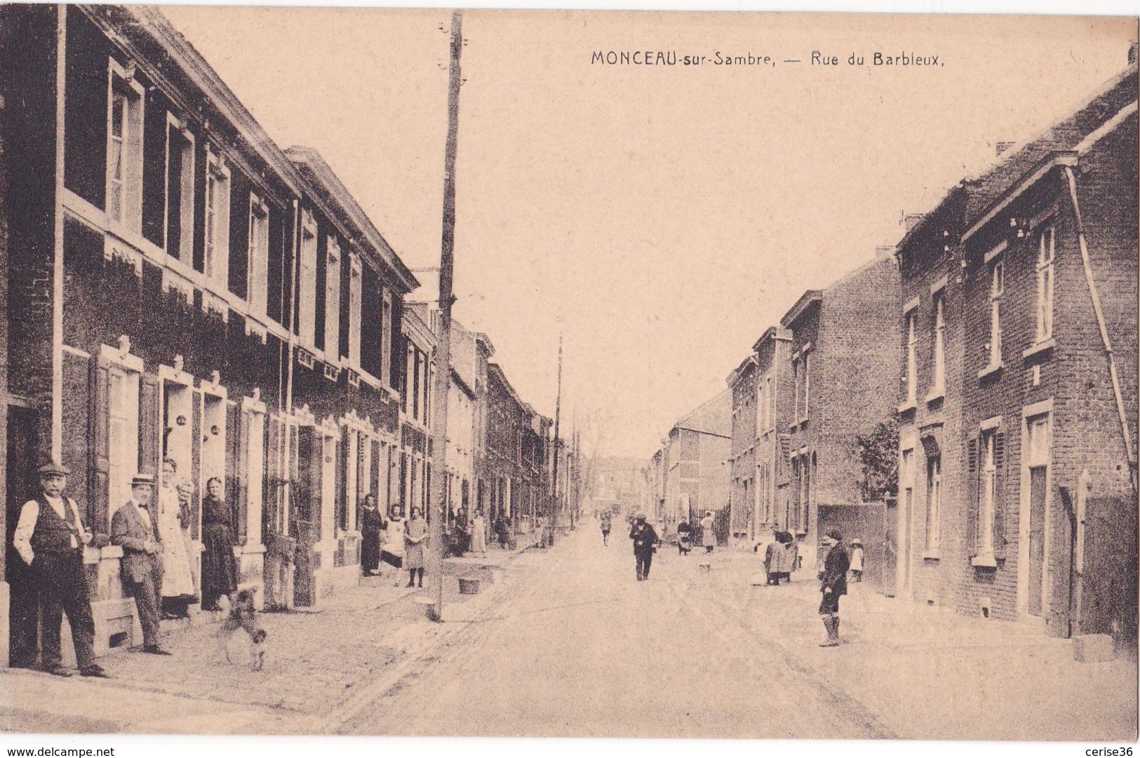 Monceau-sur-Sambre Rue Du Barbieux Avec Pub Au Verso Voir Scan - Montigny-le-Tilleul