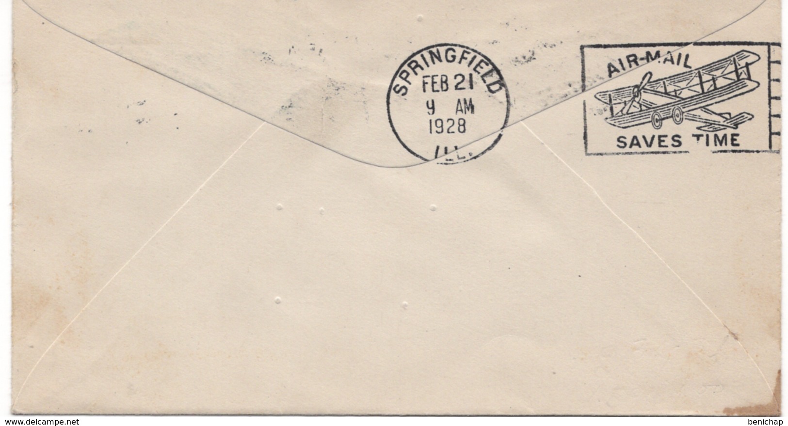 (R65) Scott C10 - 10c Lindbergh 1928 Chicago To Sprinfield  C.A.M. 2 - Spirit Of Saint-Louis. - 1c. 1918-1940 Covers