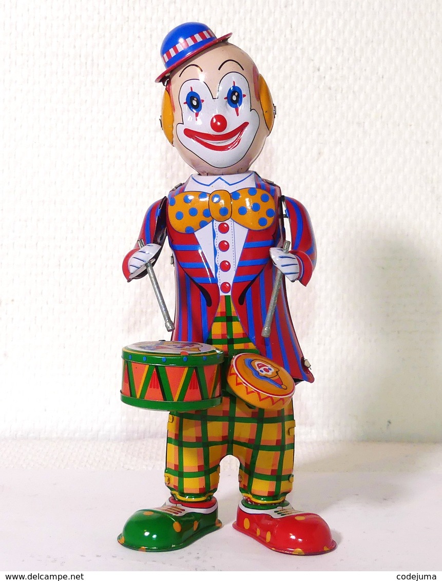 Clown Mecanique En Tole Lithographié - Altri & Non Classificati