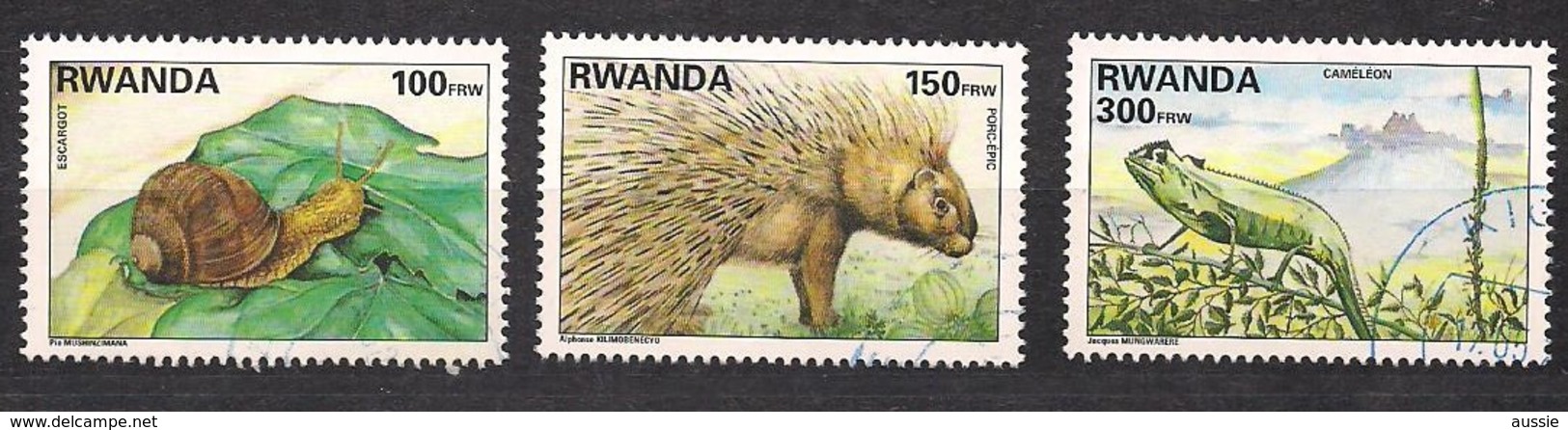 Rwanda Ruanda 1997 Yvert 1325-1327 OCBn° 1408-1410 (o) Oblitéré  Yvertcote 13,50 Euro - Usados