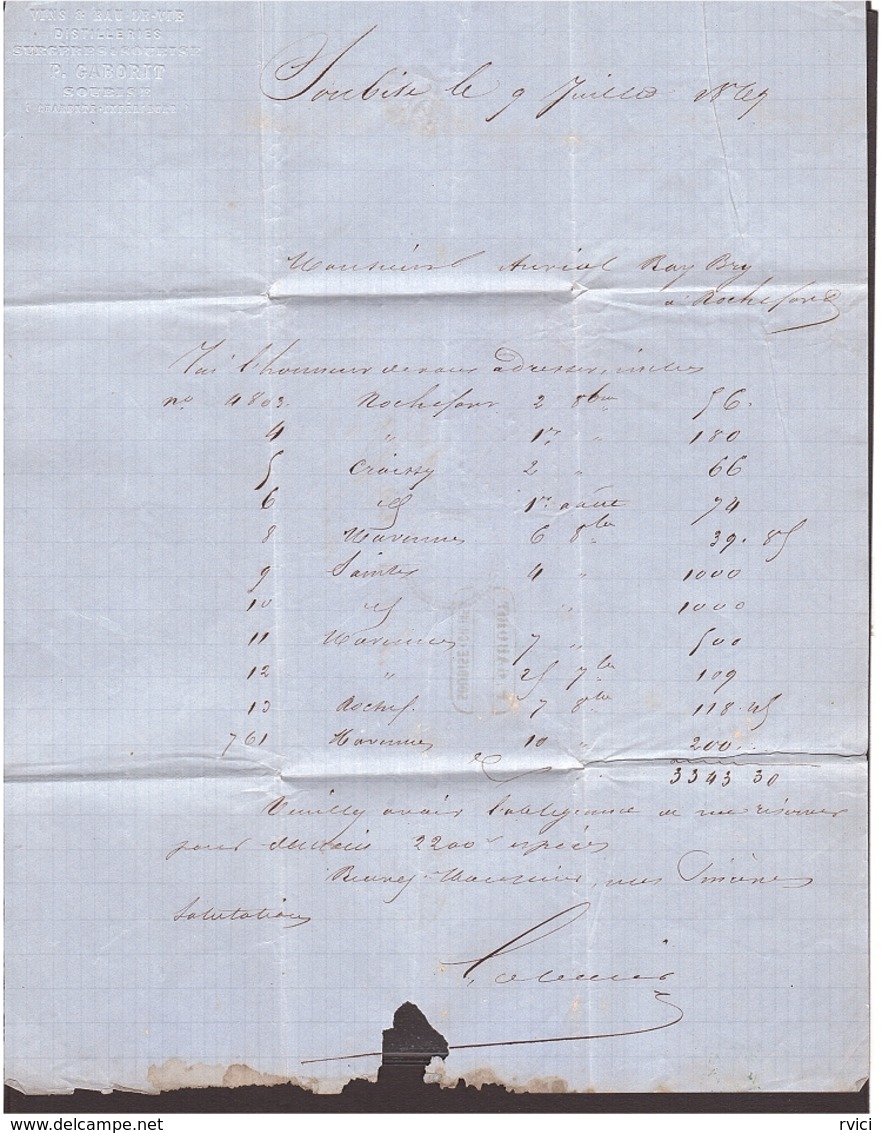 CHARENTE Soubise GC 3445 Paire 20c Lauré + Cachet Perlé - 1849-1876: Période Classique