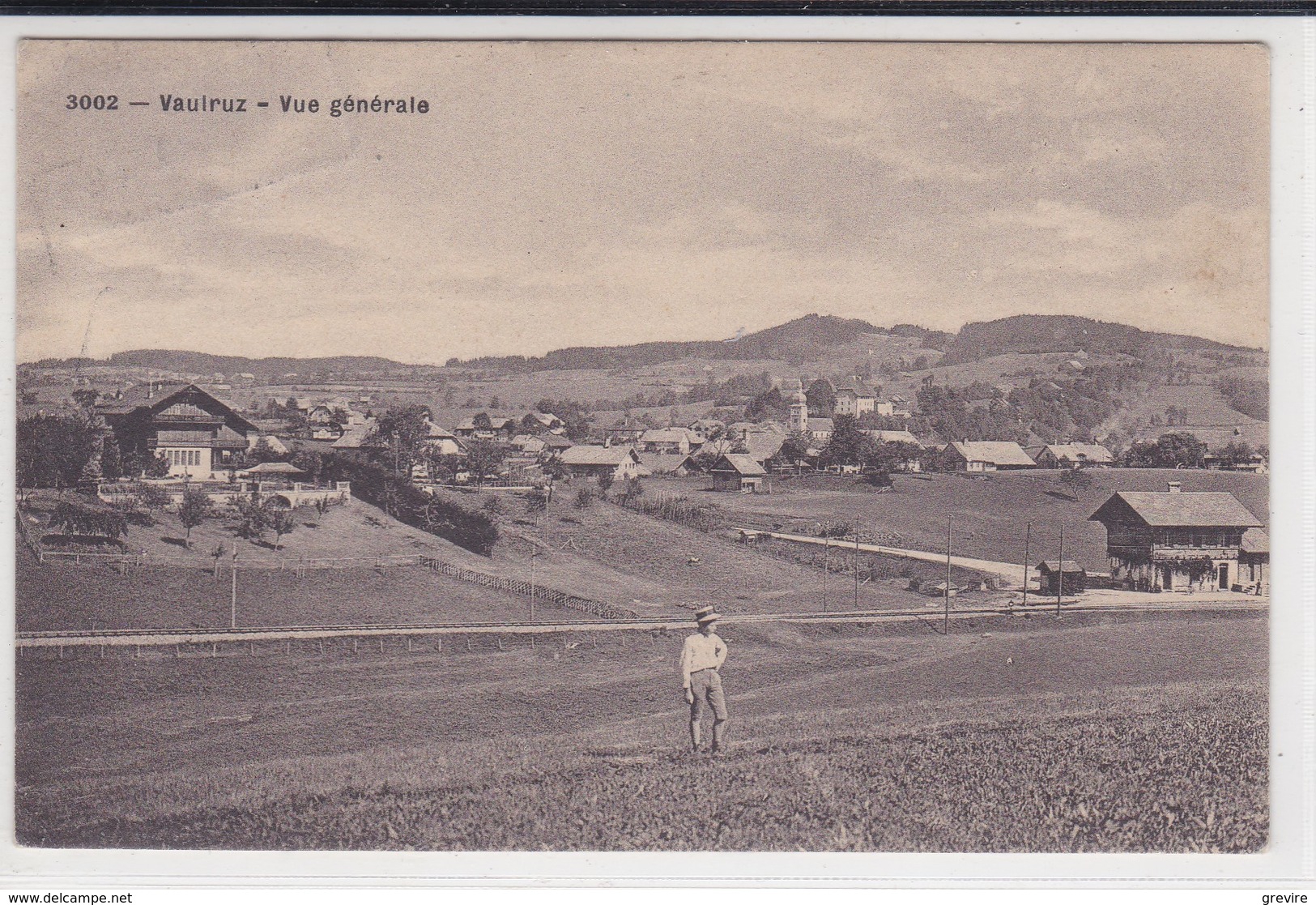 Vaulruz, Vue Générale, Animée, Gare Sur La Ligne Bulle- Palézieux - Bulle