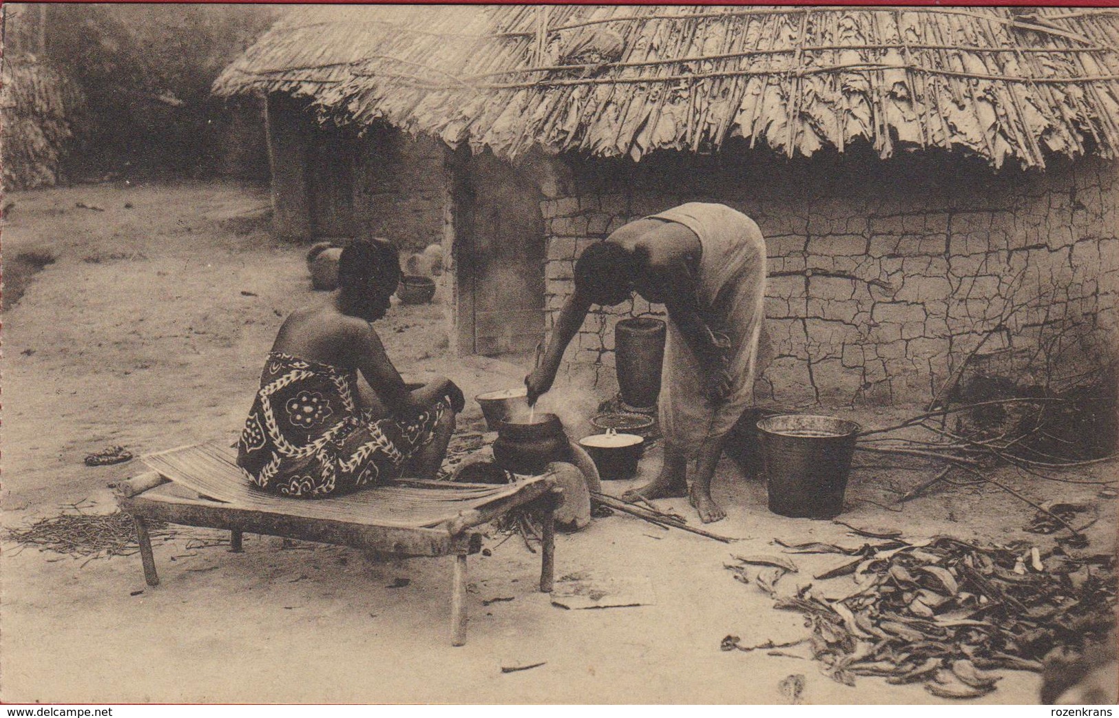 Belgisch Congo Belge Preparation Des Aliments Mission Missie Der Norbertijnen Van Tongerloo Ethnique Natives Missionary - Congo Belga