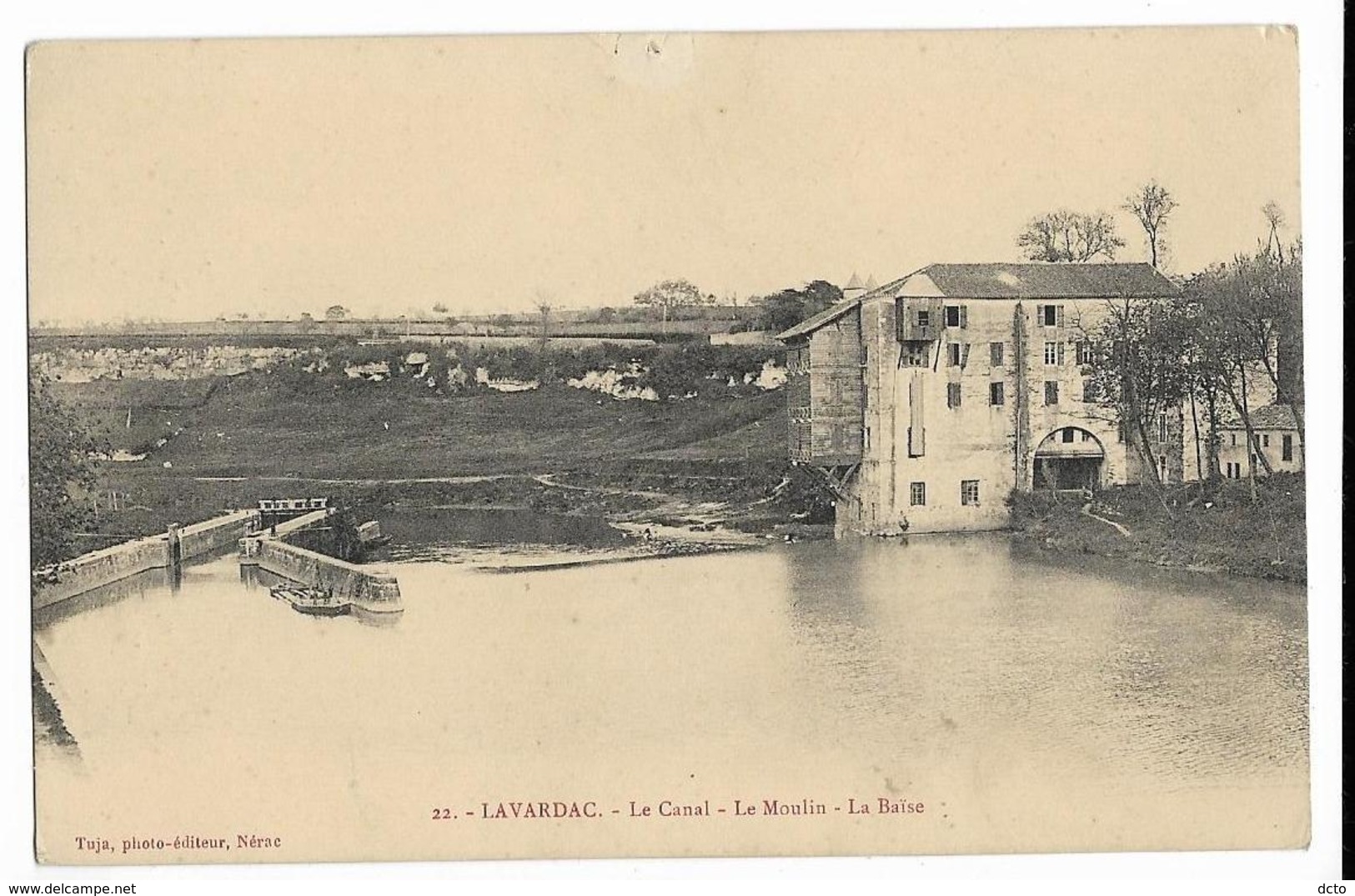 LAVARDAC Le Canal. Le Moulin. La Baise. Ed. Tuja (1 Trou De Punaise Haut Milieu) - Lavardac