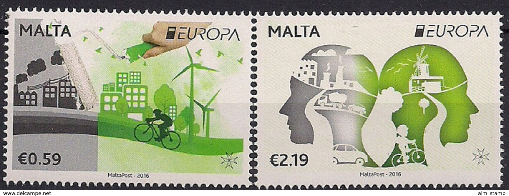 2016 Malta  Mi. 1927-8 **MNH    Europa: Umweltbewusst Leben - 2016