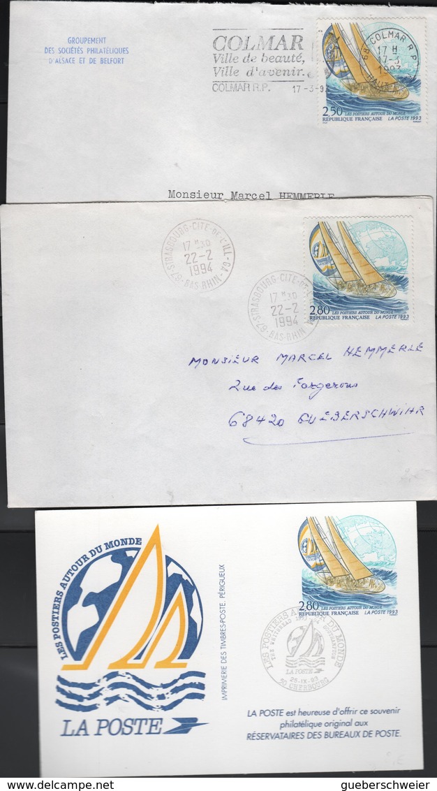 BAT L109 - FRANCE Les Postiers Autour Du Monde N° 2789-2831 Sur Lettres + 1 Entier Postal - Lettres & Documents