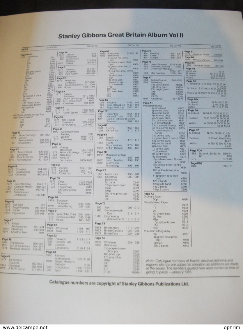 Stamps Album Stanley Gibbons Great Britain Volume II 1970/1991 Timbres Grande-Bretagne Avec Emboîtage TTB - Reliures Et Feuilles