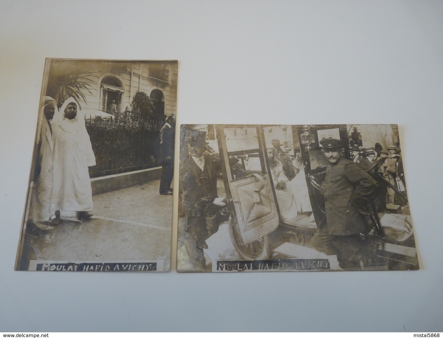 LOT 2 CARTES PHOTOS ANCIENNES VICHY ALLIER MOULAI HAFID SHAH DE PERSE 1912 - Vichy