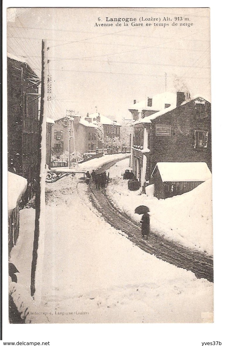 LANGOGNE - Avenue De La Gare En Temps De Neige - Langogne