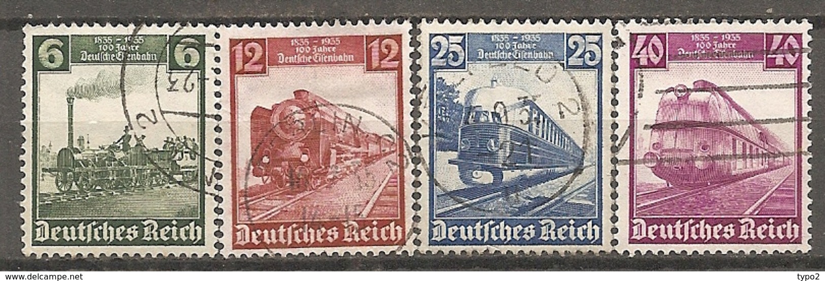 DR - Yv. N°  539 à 542 Mi 573 Bis 580 Bis 583  (o)  Chemin De Fer Cote  6 Euro BE  2 Scans - Gebraucht