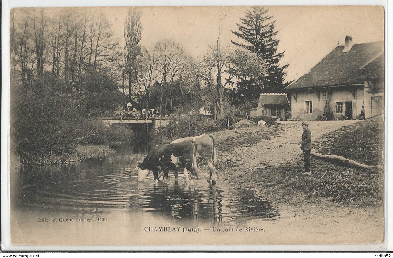 CPA - 39 -Jura - Chamblay - Un Coin De Rivière - Vache  -  Cow - Autres & Non Classés