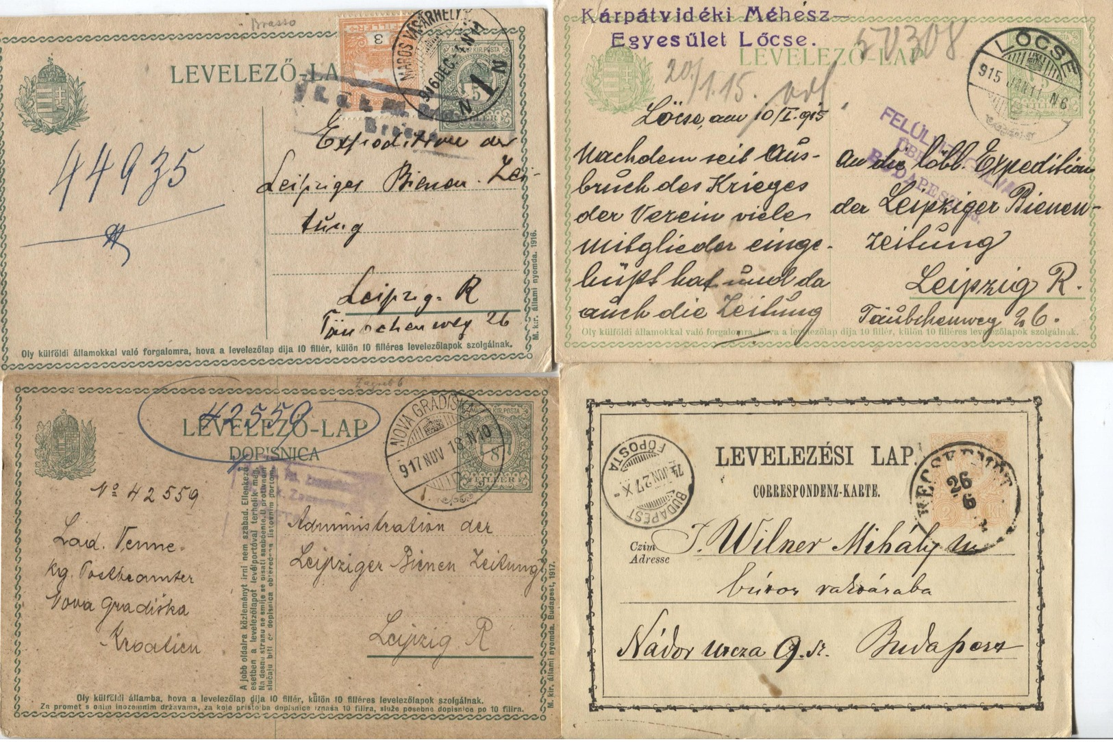 Kl. Lot GS Ungarn 1874-1917, Gestpl., Dab.interess.Stpl. - Postal Stationery