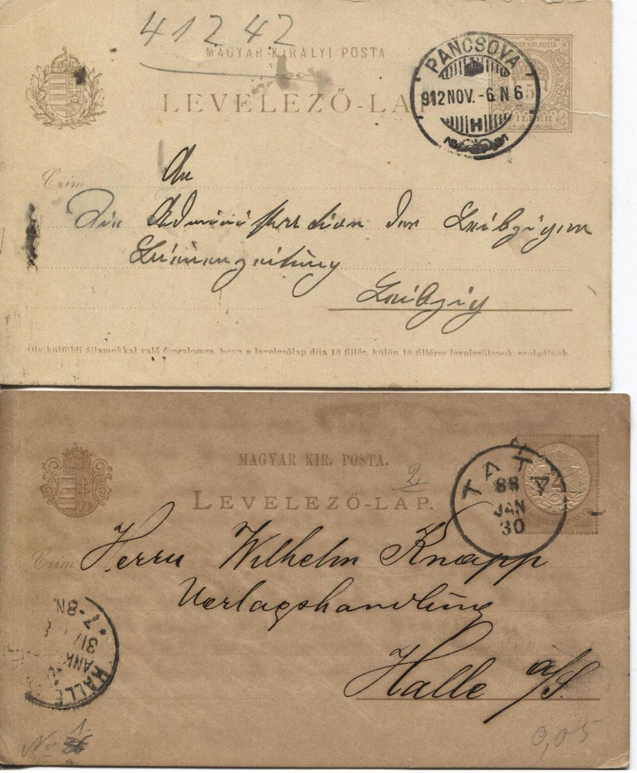 Kl. Lot GS Ungarn 1874-1917, Gestpl., Dab.interess.Stpl. - Postal Stationery