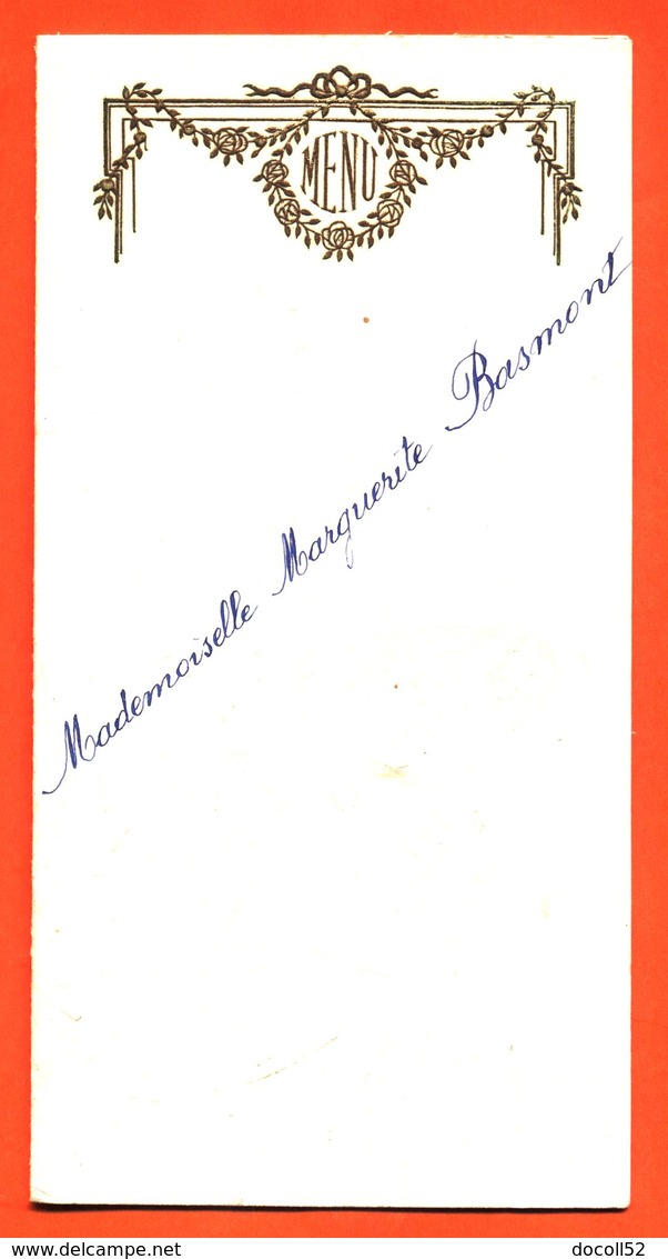 Menu Ancien Dépliant Déjeuner Du 12 Avril 1932 - E Glé Traiteur à Bassuet ( Marne ) - Menus