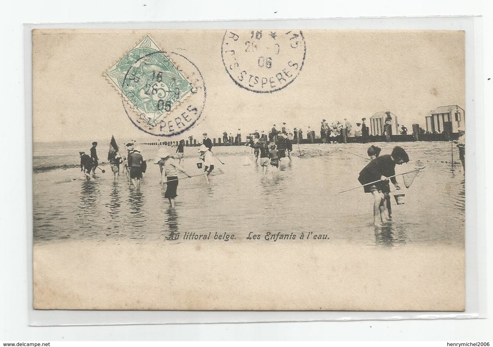 Belgique Blankenberghe -blankenberge ? Les Enfants A L'eau Au Littoral Belge 1906 - Blankenberge