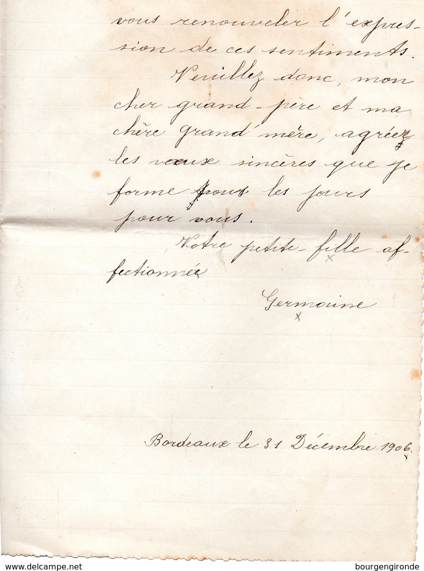 LETTRE ADRESSEE CHERS PARENTS 1906 - Manuscrits