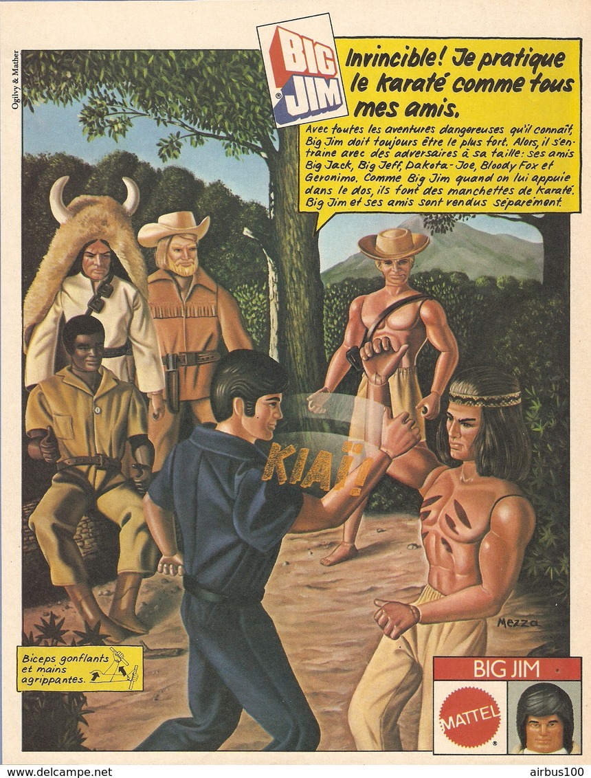 COUPURE De PRESSE PUB - PUBLICITÉ BIG JIM MATTEL KARATÉ INDIEN GÉRONIMO COW BOY - BICEPS GONFLANTS - ILLUSTRATEUR MEZZO - Autres & Non Classés