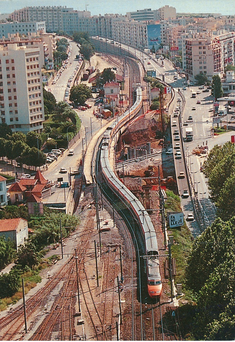 Nice (06) Gare De Saint Augustin. Pont Provisoire De L'Arenas - 19/06/1991 - Transport (rail) - Station