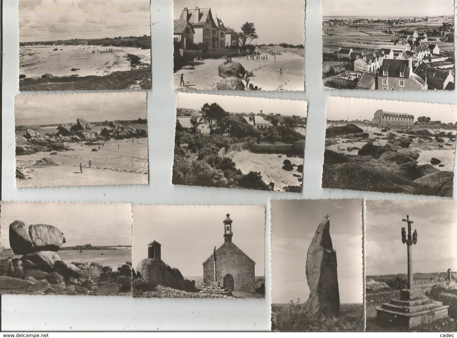 BRIGNOGAN 10 Petites Photos De 8.5x 7 De Juillet 1952 - Brignogan-Plage