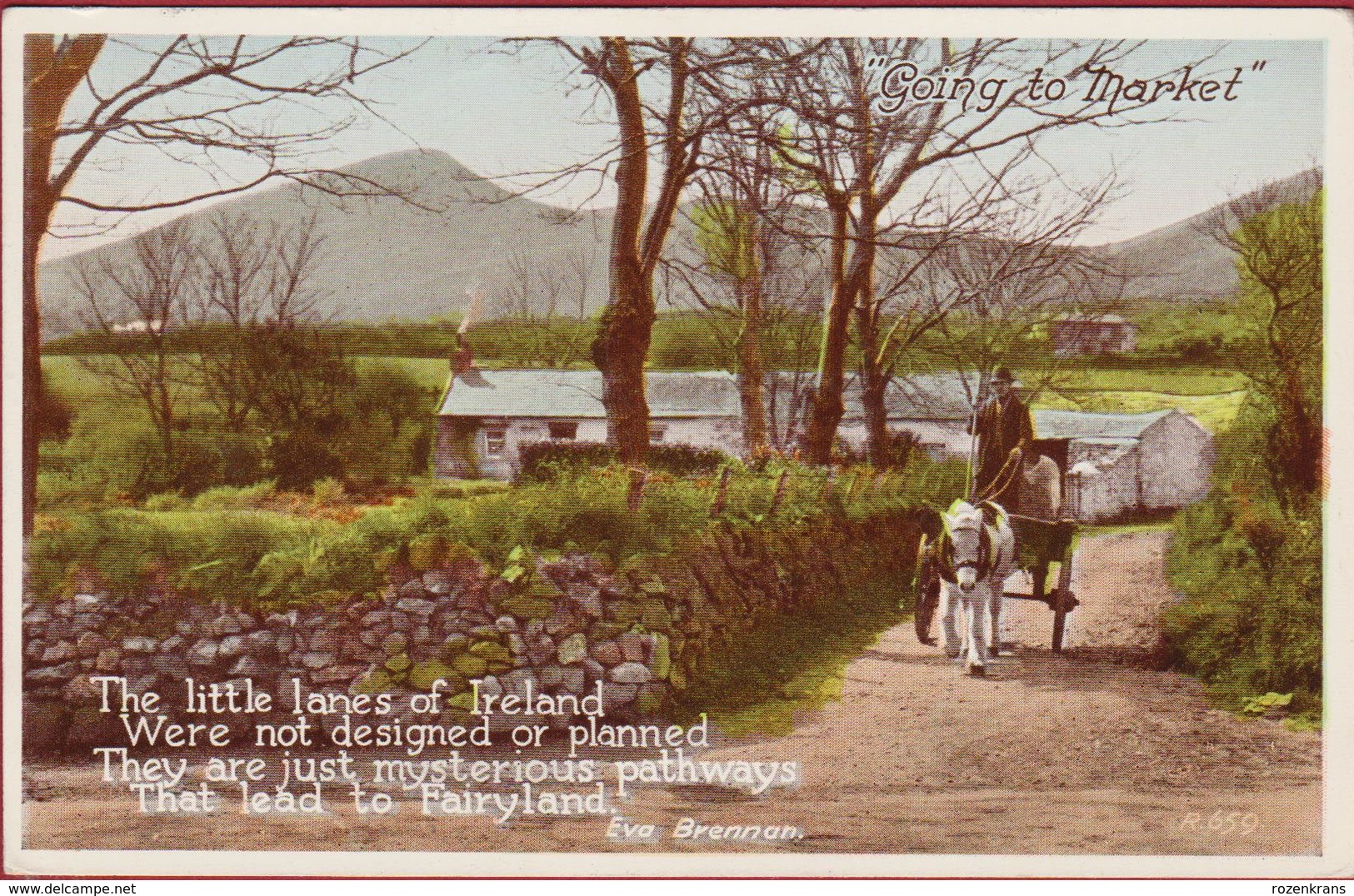 The Little Lanes Of Ireland Fairyland Eva Brennan Going To Market Eire Old Postcard 1922 - Sonstige & Ohne Zuordnung