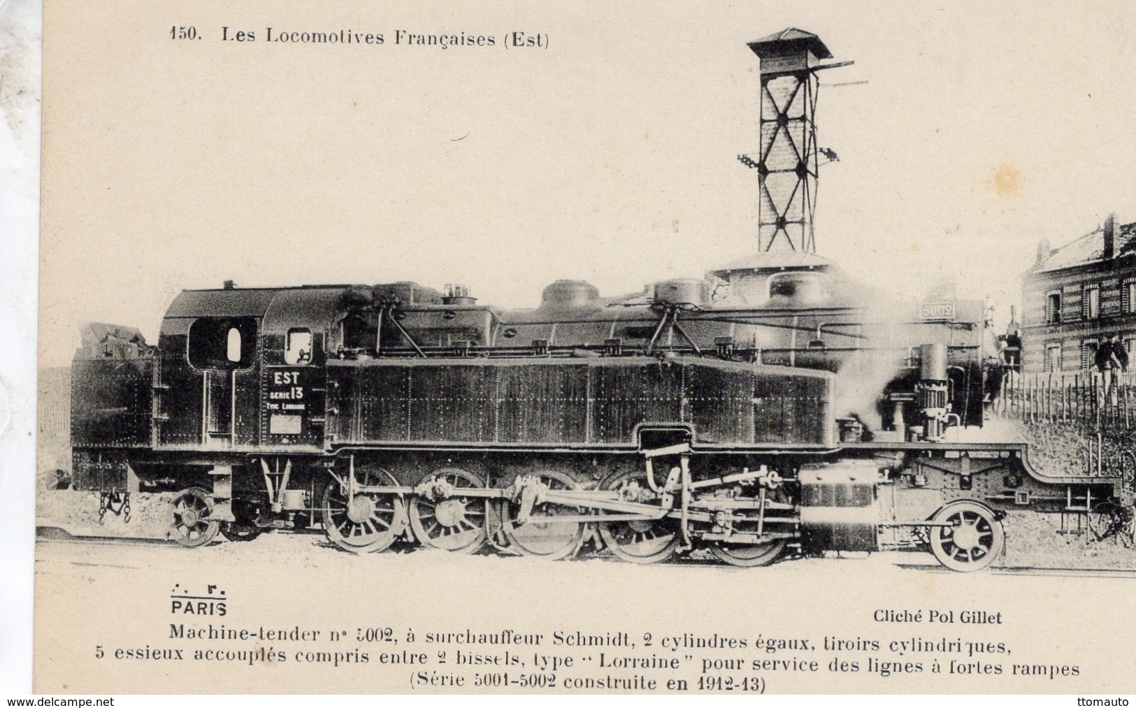 Les Locomotives Francaises (Est)  -  Machine No 5002  -  Construite En 1913  -   CPA  Fleury  Serie # 150 - Eisenbahnen