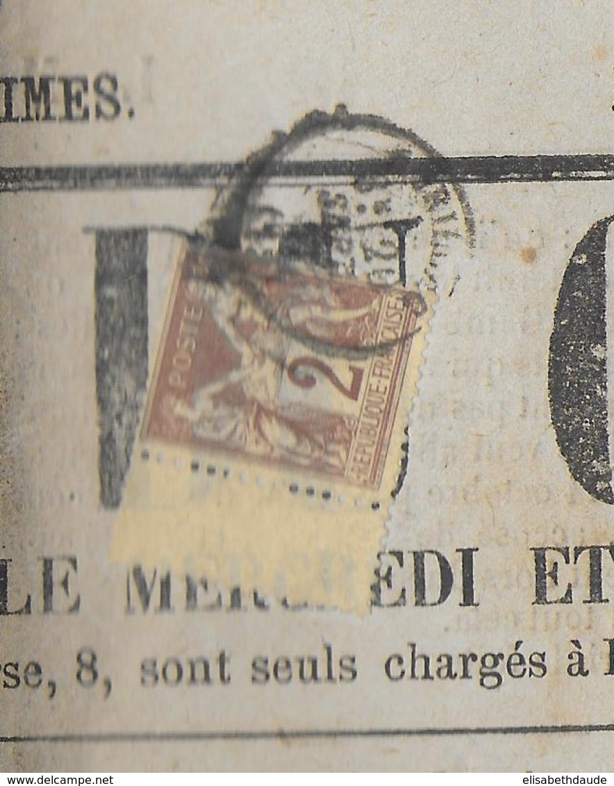 1877 - CANTAL - 2c SAGE Sur JOURNAL COMPLET POLITIQUE LE MONITEUR Du CANTAL à AURILLAC - 1877-1920: Période Semi Moderne