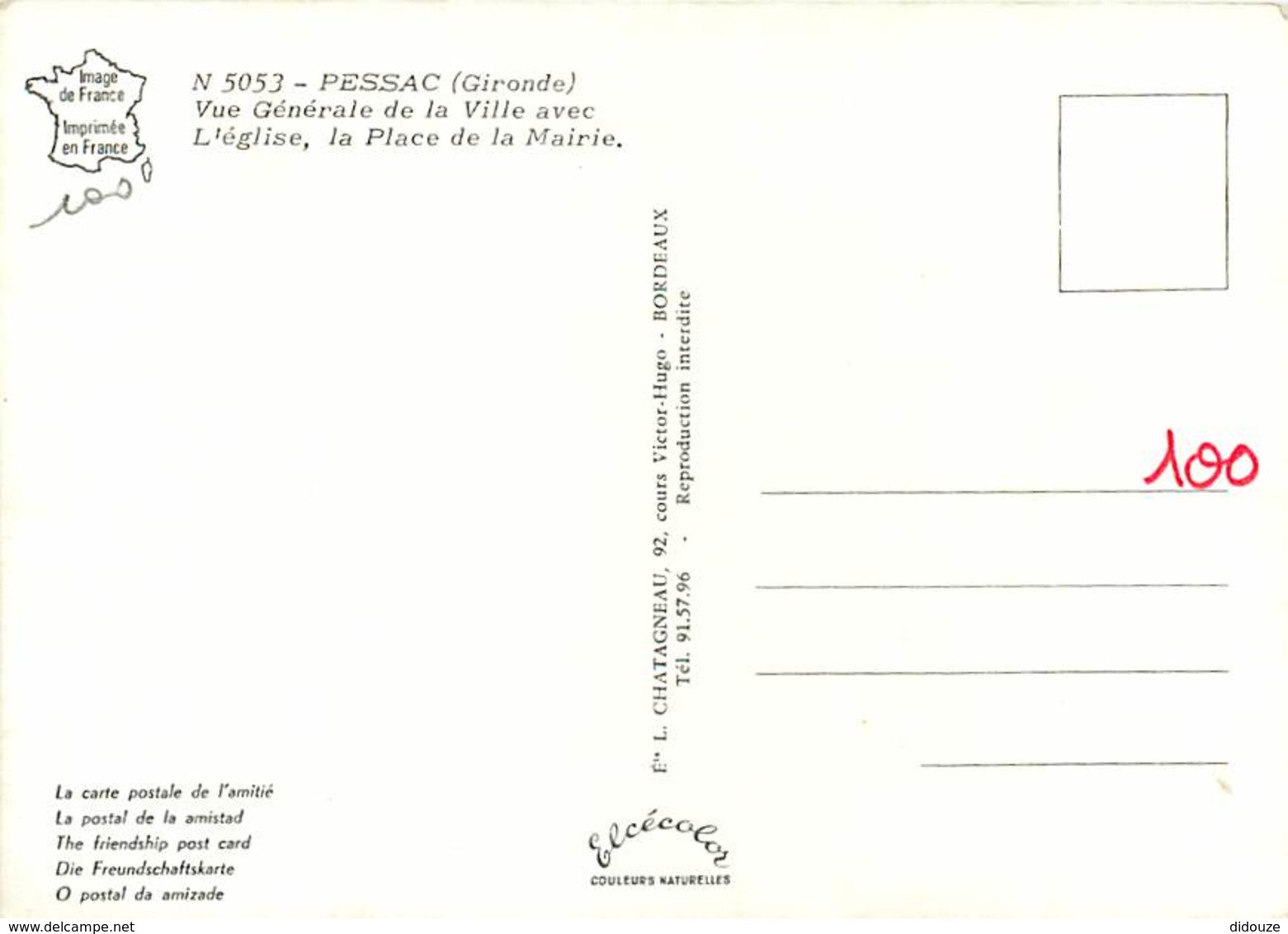 33 - Pessac - Vue Générale Aérienne De La Ville Avec L'Eglise Et La Place De La Mairie - Voir Scans Recto-Verso - Pessac